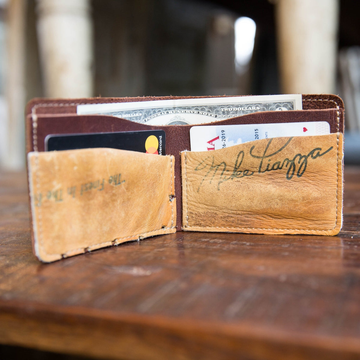 The Behemoth of Bust ~ VINTAGE BASEBALL GLOVE BIFOLD WALLET - Holtz Leather
