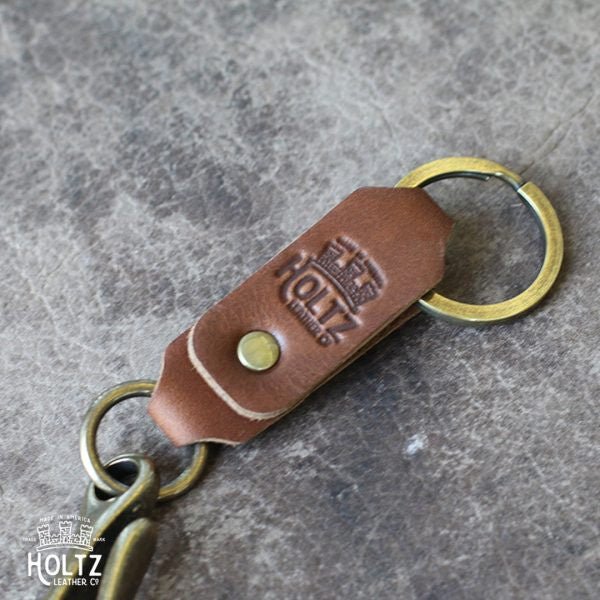 The Big Bass Personalized Fine Leather Keychain Fish Hook Key Ring Holder - Holtz Leather