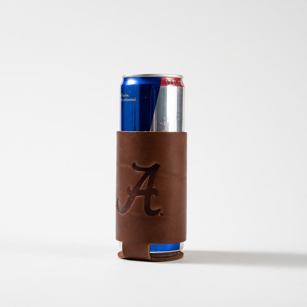 The Blitz Collegiate Can Coozie Alabama & Auburn - Full - Grain Leather - Holtz Leather