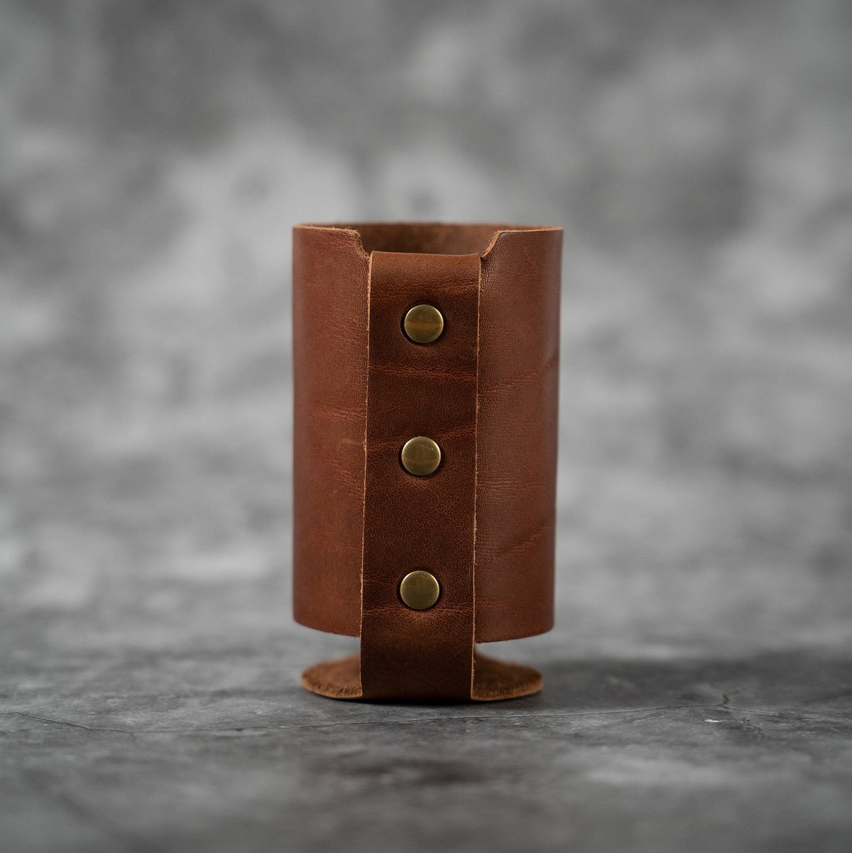 The Blitz Collegiate Can Coozie Alabama & Auburn - Full - Grain Leather - Holtz Leather