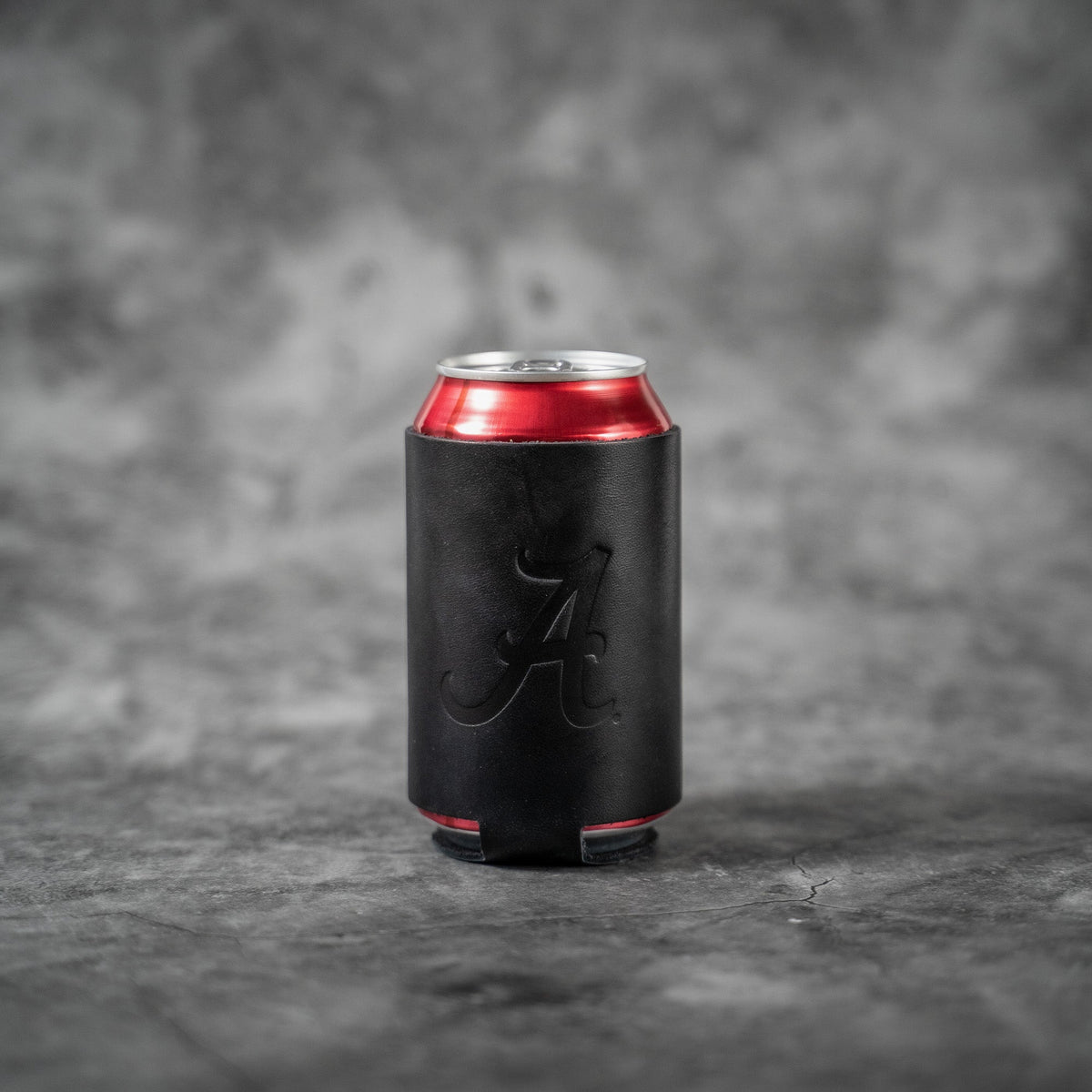 The Blitz Collegiate Can Coozie Alabama & Auburn - Full - Grain Leather - Holtz Leather