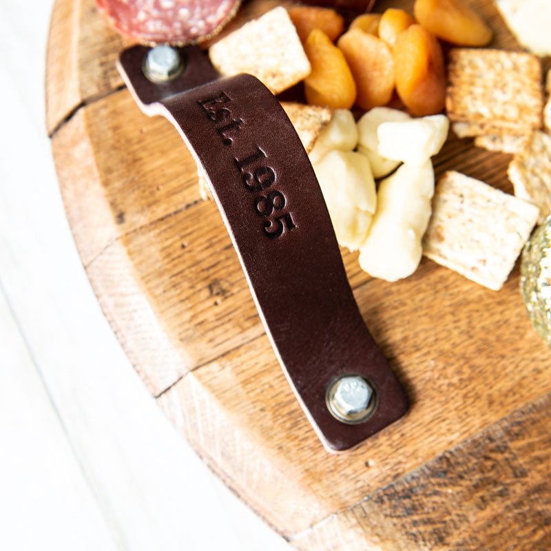 The Butler Tennessee Whiskey Barrel Charcuterie Board Serving Tray - Holtz Leather