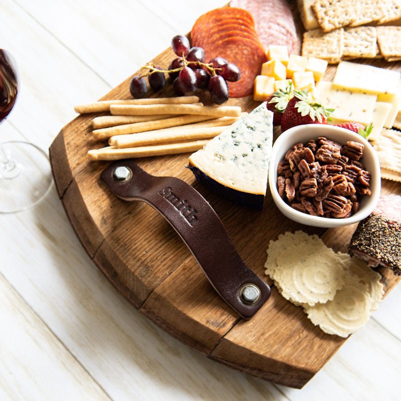 The Butler Tennessee Whiskey Barrel Charcuterie Board Serving Tray - Holtz Leather