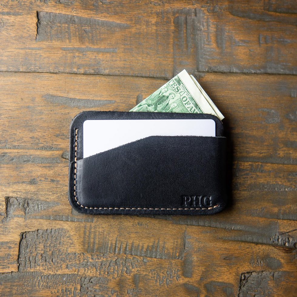 The Charleston Personalized Fine Leather Triple Sleeve Front Pocket Wallet - Holtz Leather