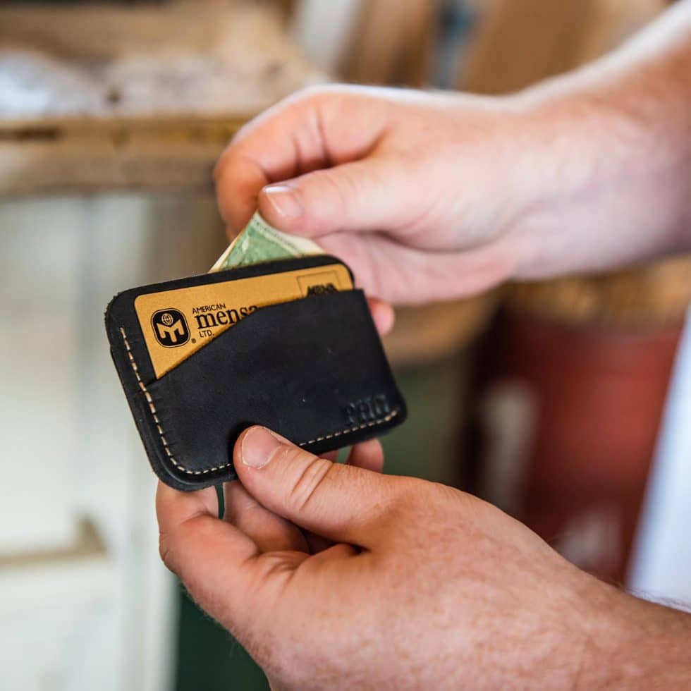 The Charleston Personalized Fine Leather Triple Sleeve Front Pocket Wallet - Holtz Leather