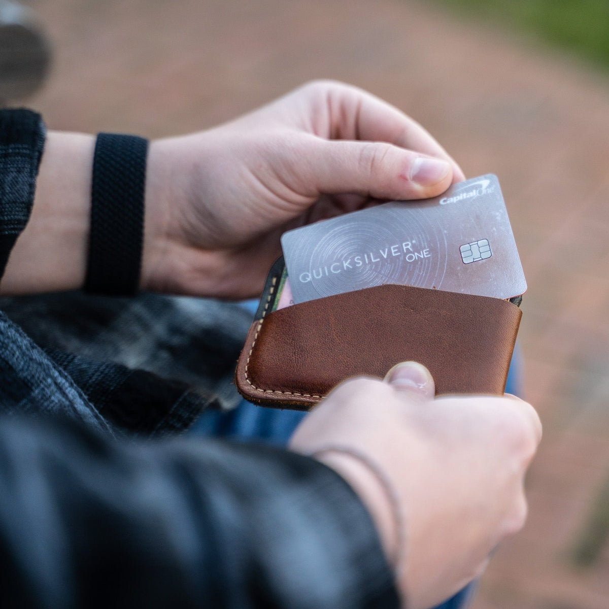 The Charleston Personalized Fine Leather Triple Sleeve Front Pocket Wallet - Holtz Leather