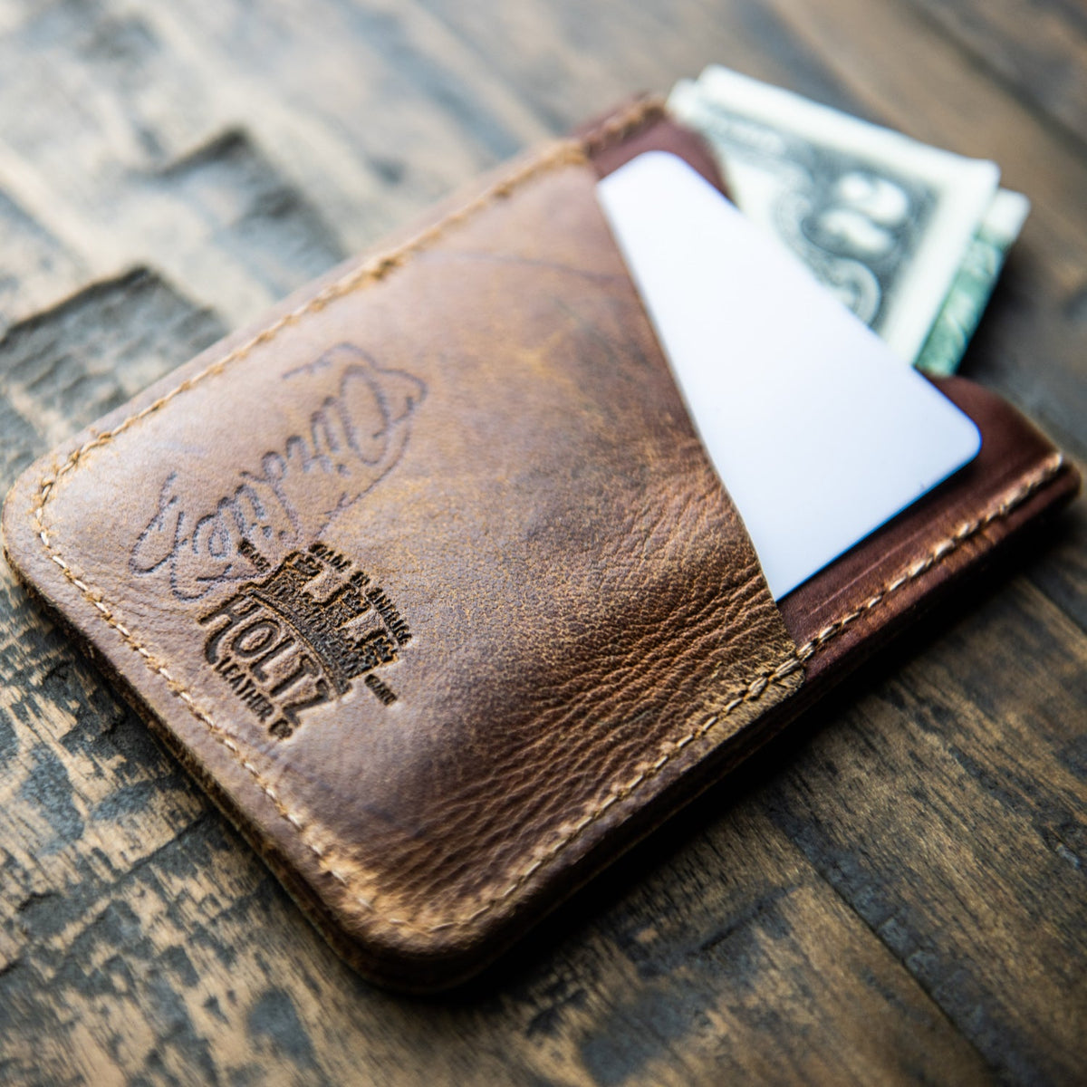 The Colossus of Clout - Triple Pocket Vintage Baseball Glove Front Pocket Wallet - Holtz Leather