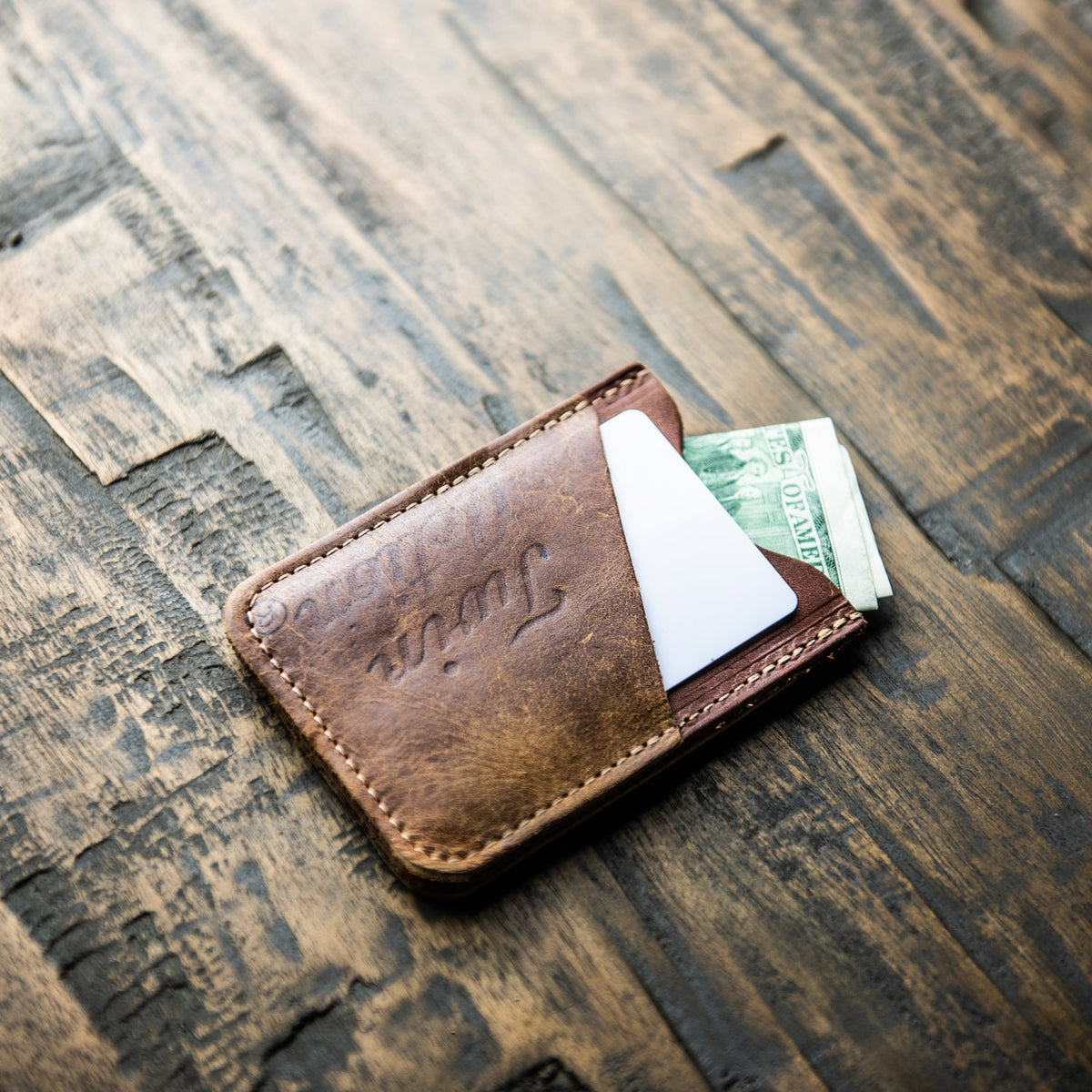 The Colossus of Clout - Triple Pocket Vintage Baseball Glove Front Pocket Wallet - Holtz Leather
