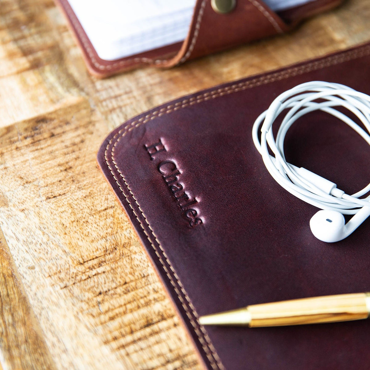 The Executive Personalized Leather Desk Mat Desk Pad Plotter - Holtz Leather