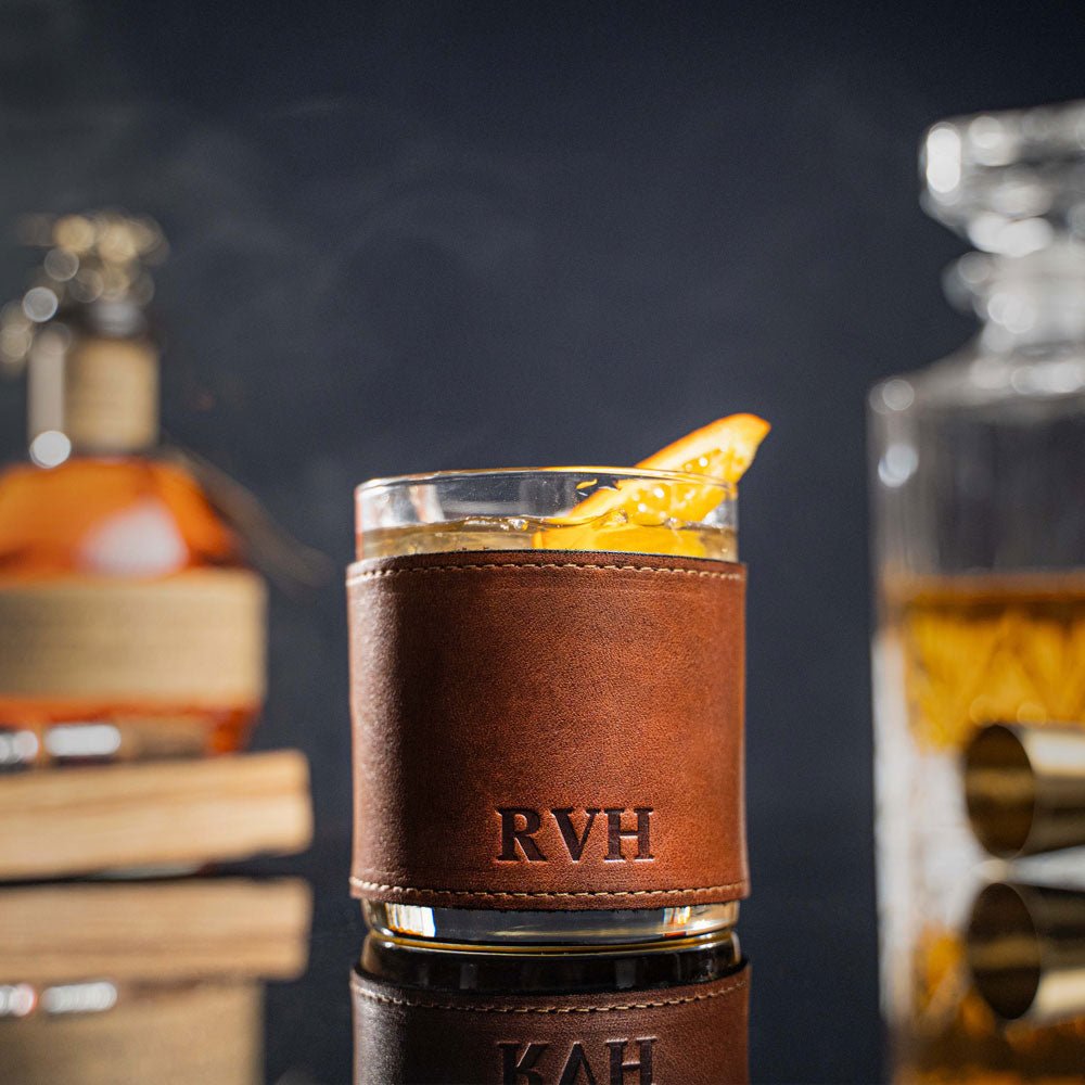 The Gentleman ~ Groomsmen Whiskey Glass Gift Set for Wedding Party Groomsmen Gifts - Holtz Leather