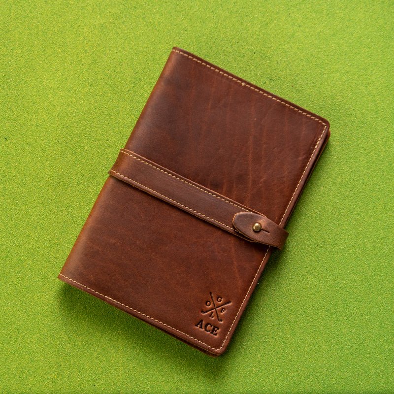 The Golf Inventor Personalized Fine Leather A5 Moleskine Journal Diary with Golf Logo - Holtz Leather