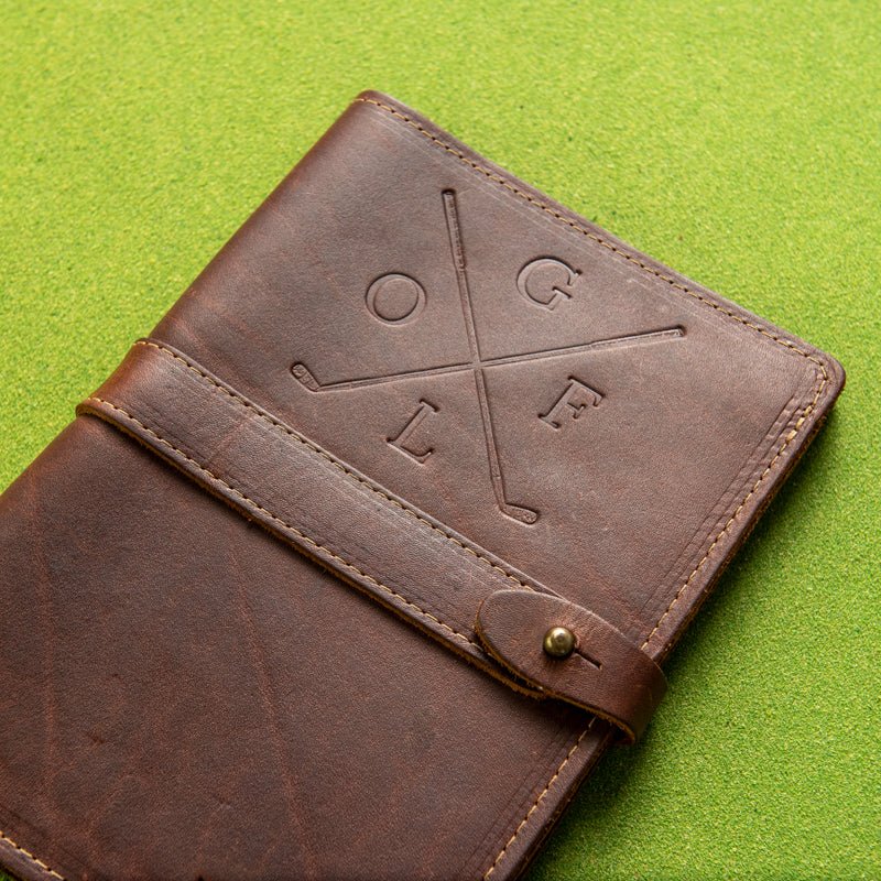 The Golf Inventor Personalized Fine Leather A5 Moleskine Journal Diary with Golf Logo - Holtz Leather