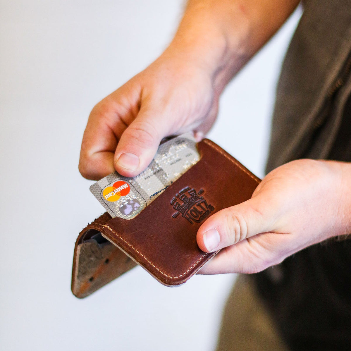 The Great Bambino ~ Vintage BASEBALL GLOVE Front Pocket Wallet - Holtz Leather