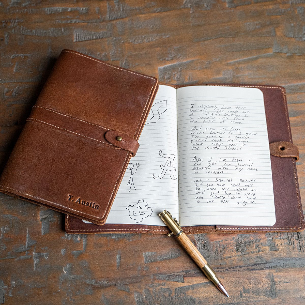 The Inventor Personalized Fine Leather A5 Moleskine Journal Diary - Holtz Leather