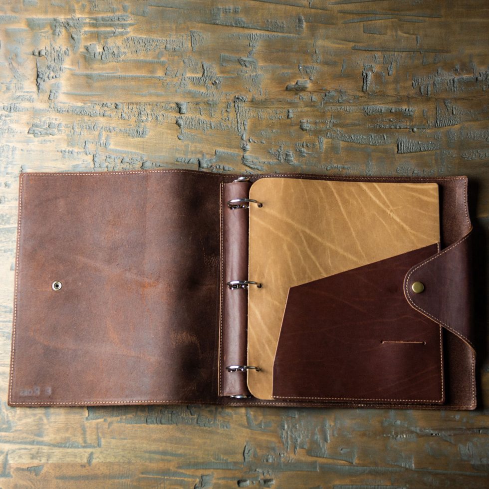 The Langley – Personalized Fine Leather 3 Ring Binder Notebook Photo Album - Holtz Leather
