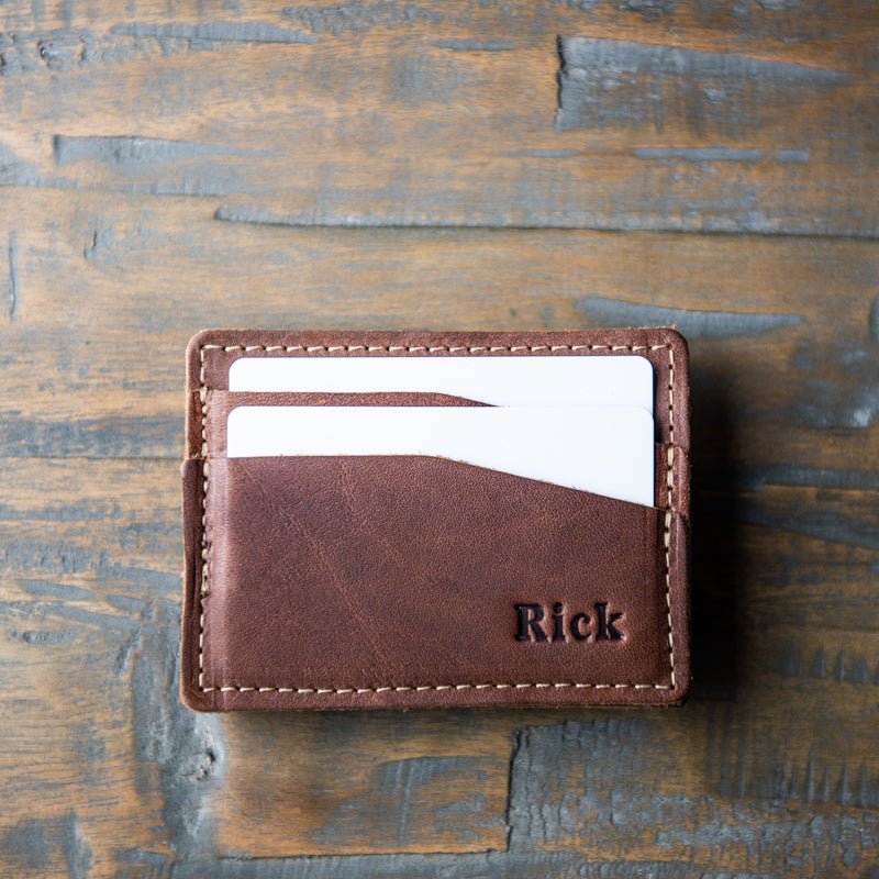 The Levi Fine Leather Horizontal Magnetic Money Clip Wallet - Holtz Leather