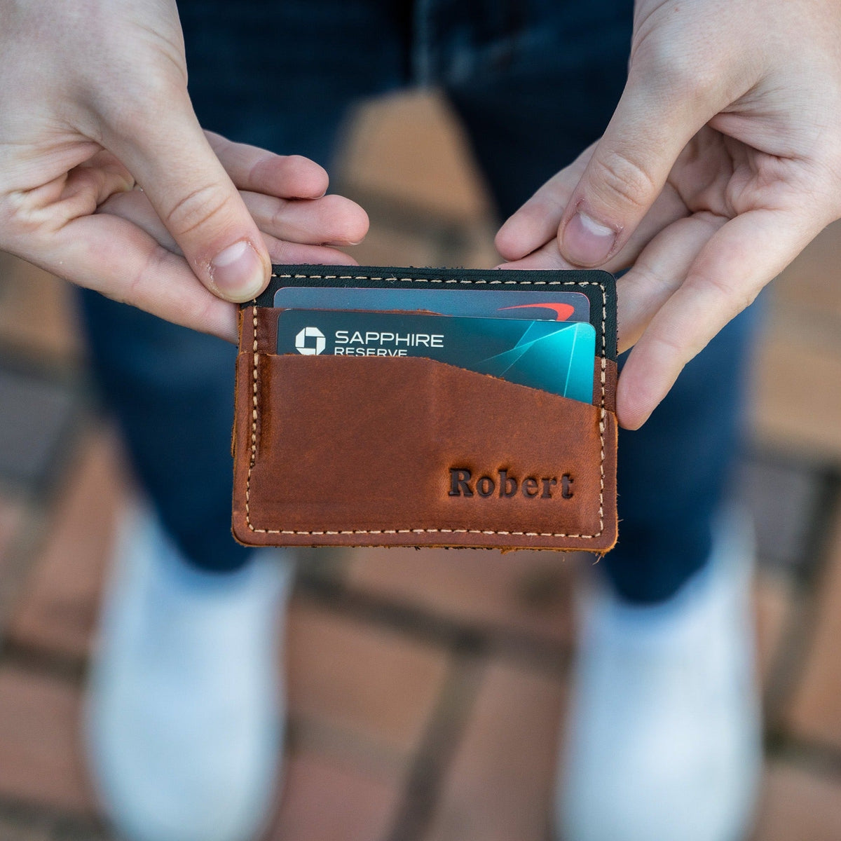 The Levi Fine Leather Horizontal Magnetic Money Clip Wallet - Holtz Leather