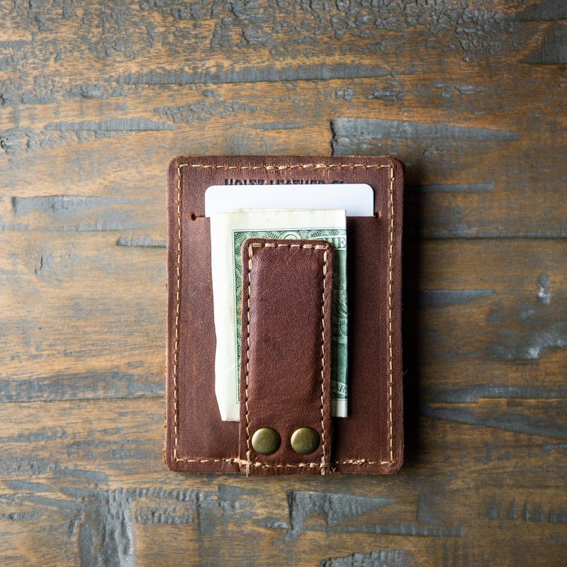 The Levi Fine Leather Horizontal Magnetic Money Clip Wallet - Holtz Leather