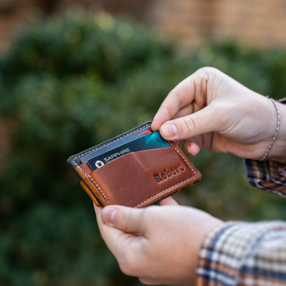 The Levi Fine Leather Horizontal Magnetic Money Clip Wallet - Holtz Leather