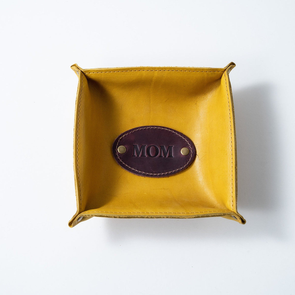 The Monticello Fine Leather Personalized Desk Valet Caddy Tray for Dresser or Office Gift - Holtz Leather