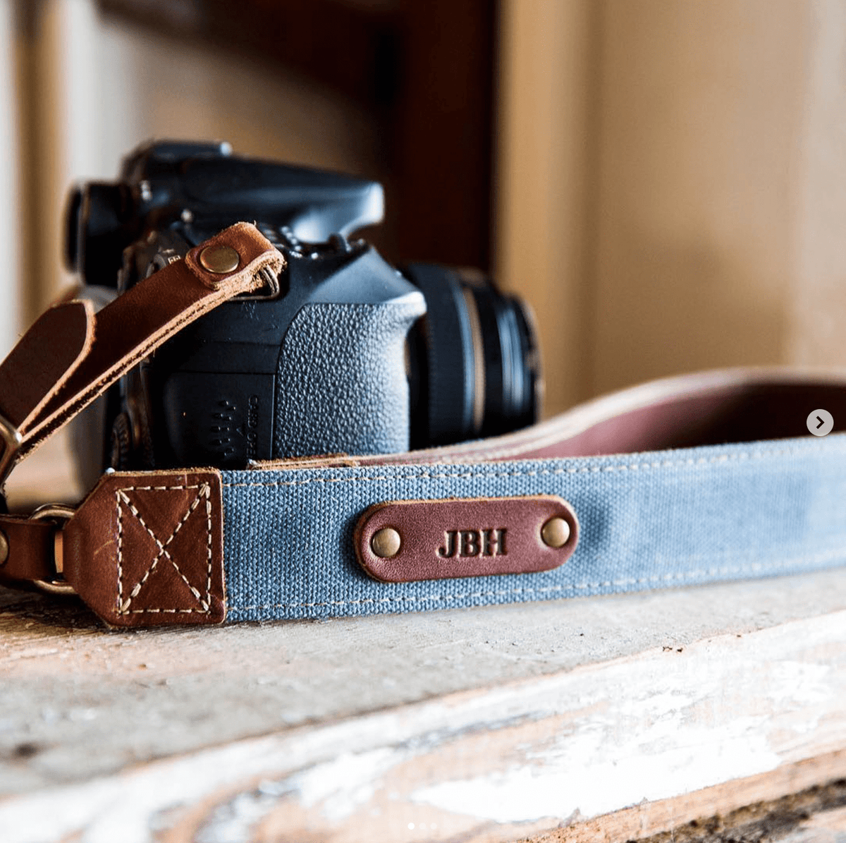 The Nomad Personalized Fine Leather & Canvas Camera Strap - Holtz Leather