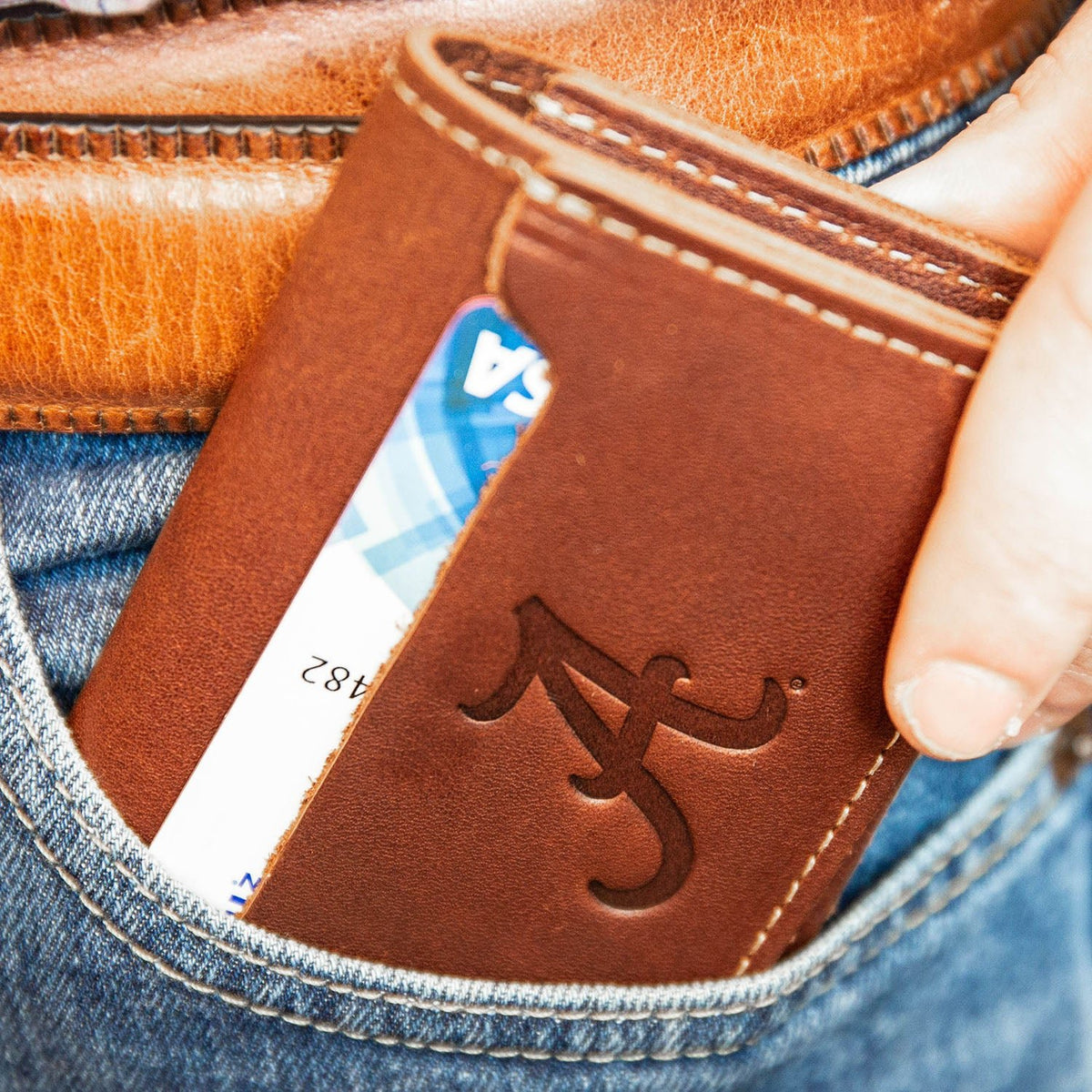 The Officially Licensed Alabama Gates Bifold Money Clip Wallet - Holtz Leather