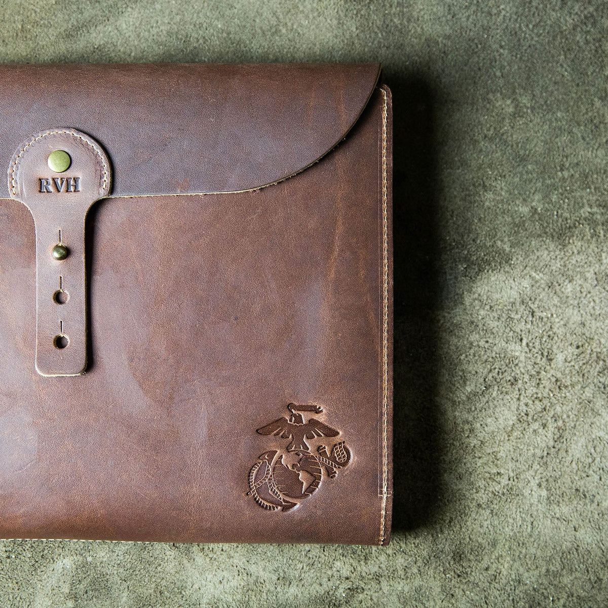 THE OFFICIALLY LICENSED MARINE CORPS Artisan Personalized Fine Leather A4 Moleskine Journal, Diary, Hard Cover Notebook - Holtz Leather