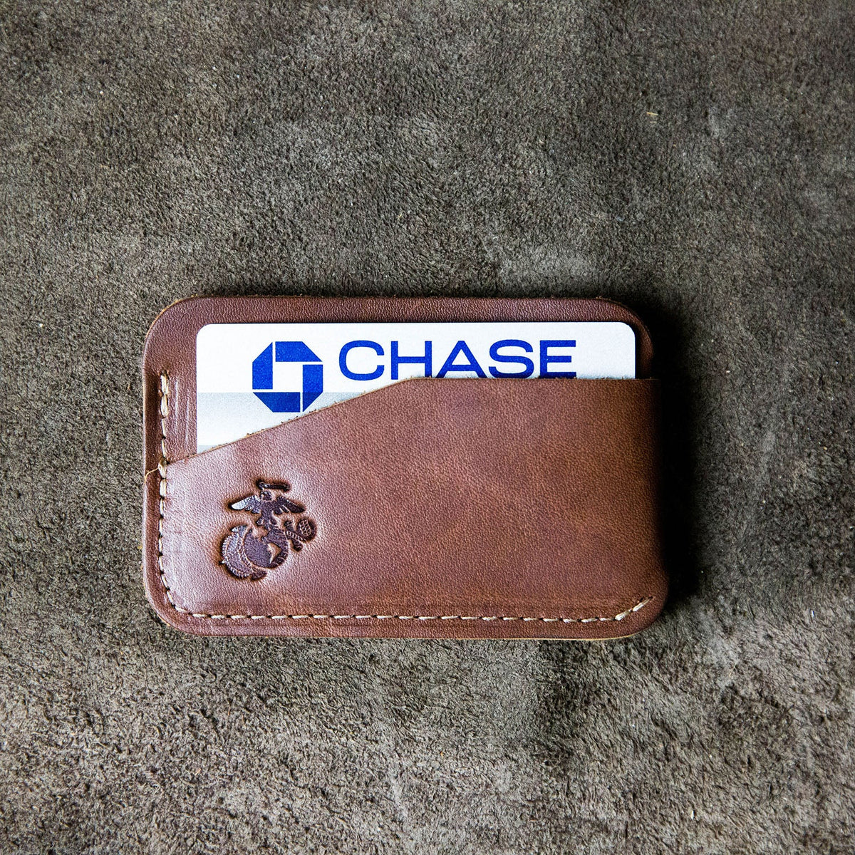 The Officially Licensed Marine Corps Charleston Fine Leather Triple Sleeve Front Pocket Wallet - Holtz Leather