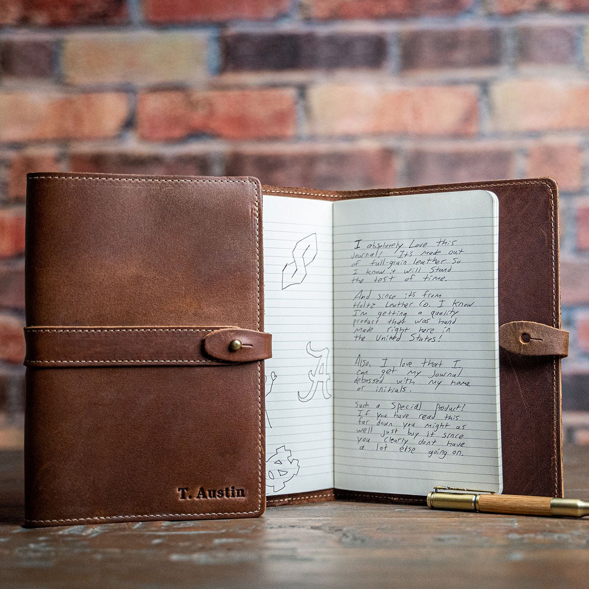 The Quiet Man Personalized Fine Leather Journal Gift for Groomsmen - Holtz Leather