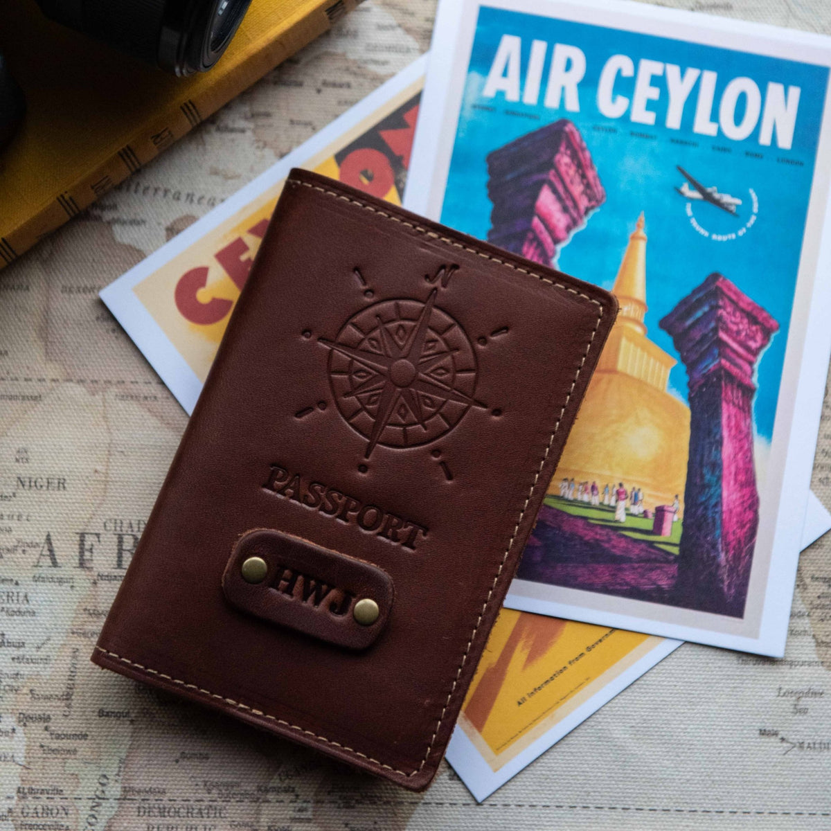 The Revenge Traveler Groomsmen Gift Personalized Leather Passport Cover - Holtz Leather