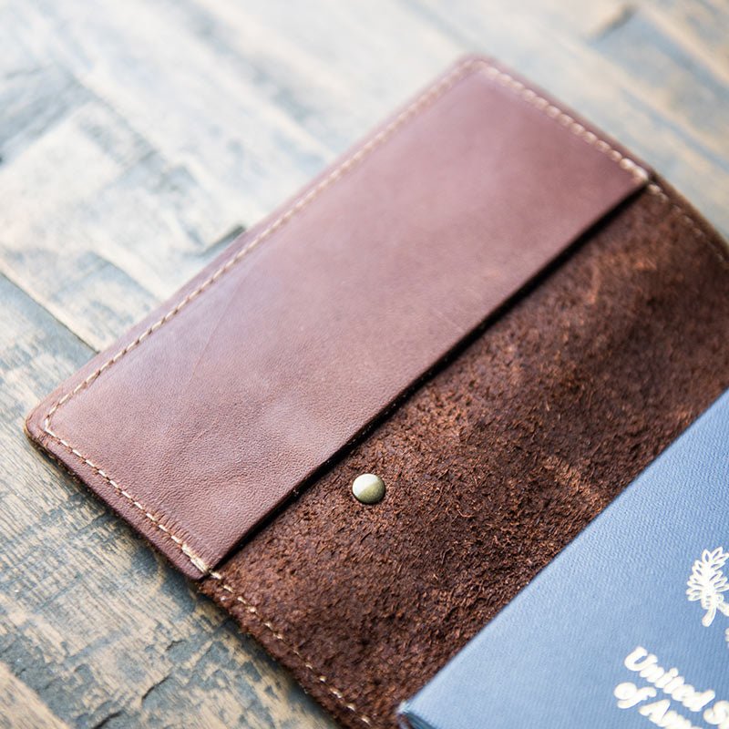 The Revenge Traveler Groomsmen Gift Personalized Leather Passport Cover - Holtz Leather
