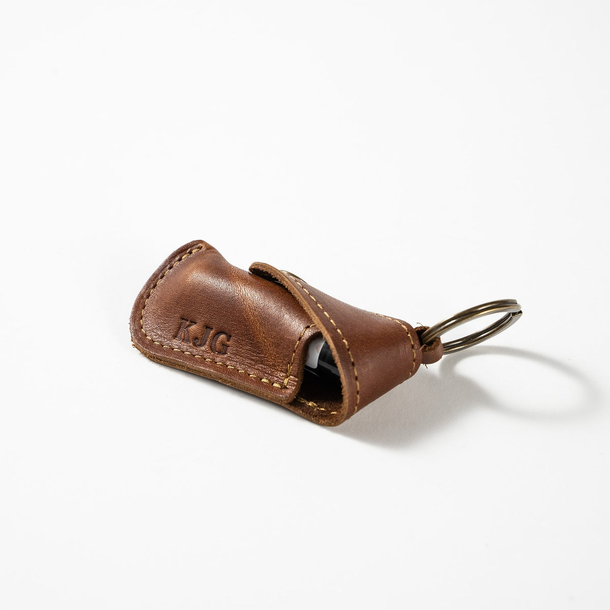 The Sidekick Personalized Fine Leather Lip Balm Holster with Key Ring - Holtz Leather