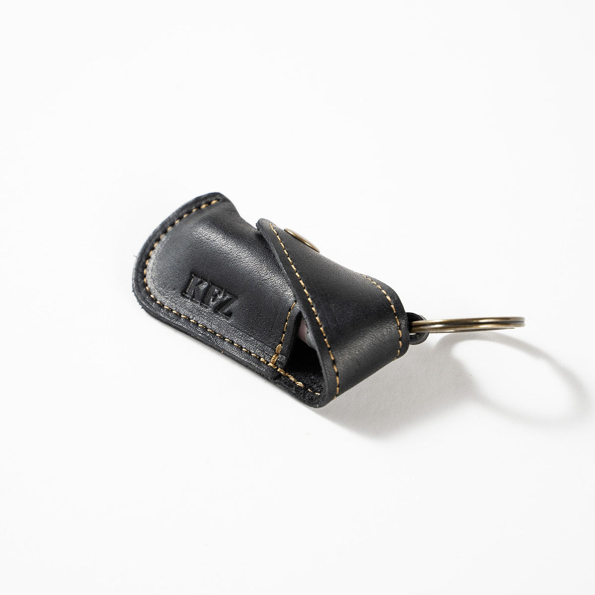 The Sidekick Personalized Fine Leather Lip Balm Holster with Key Ring - Holtz Leather
