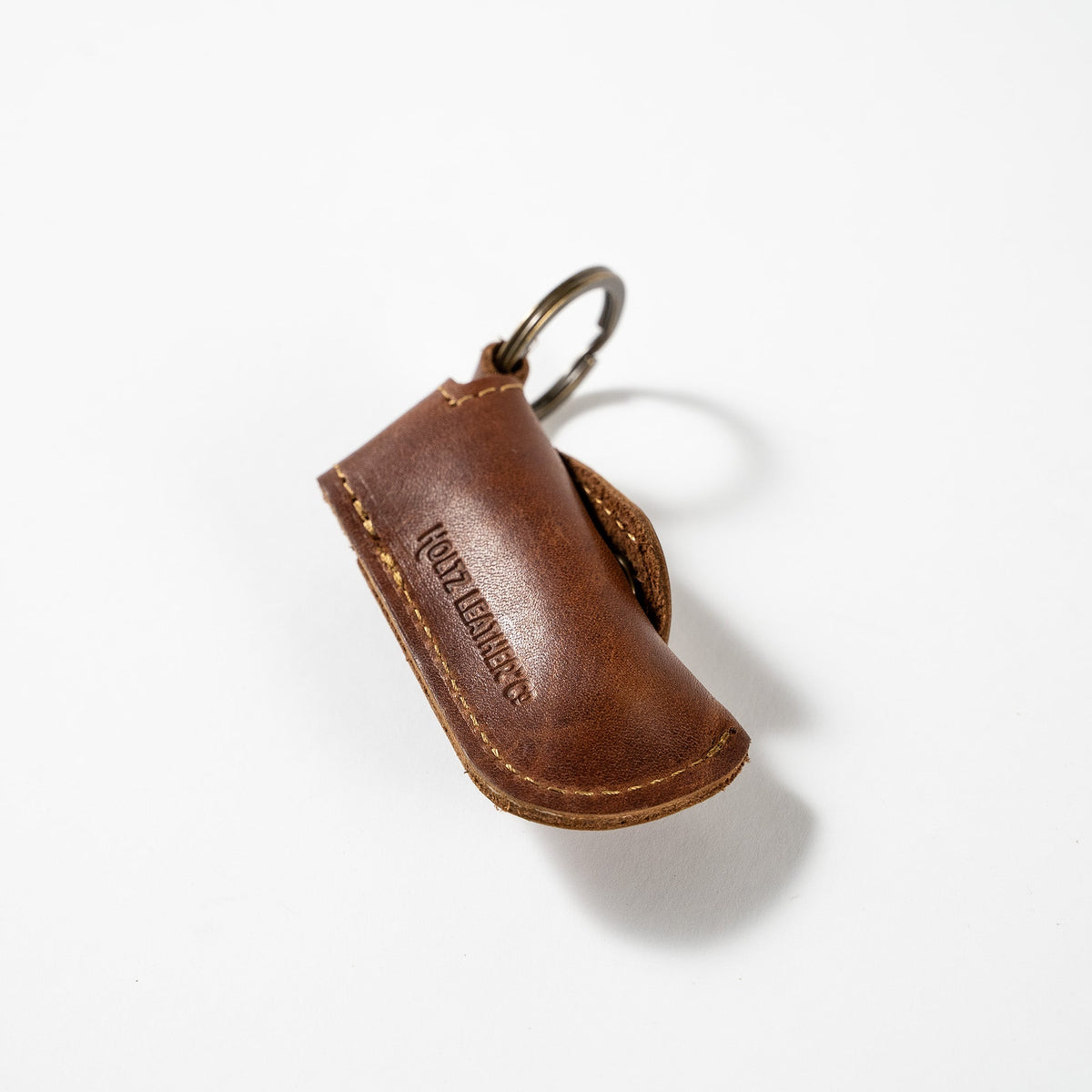 The Sidekick Personalized Fine Leather Lip Balm Holster with Key Ring - Holtz Leather