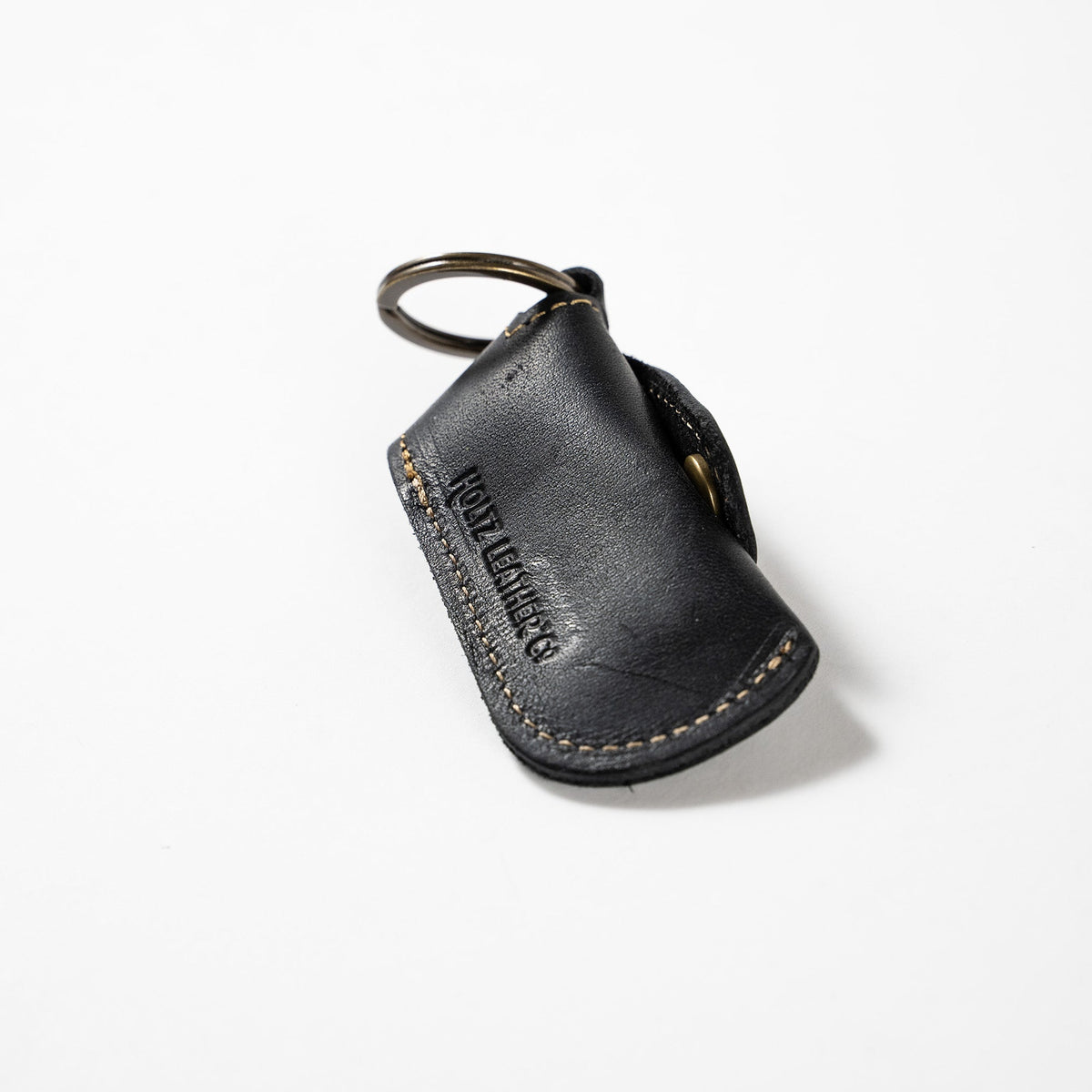 The Sidekick Personalized Fine Leather Lip Balm Holster with Key Ring - Holtz Leather