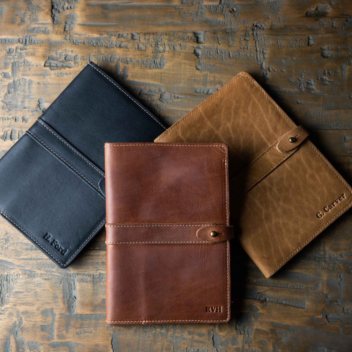 The Texas Inventor Personalized Fine Leather A5 Moleskine Journal Diary with Texas Logo - Holtz Leather