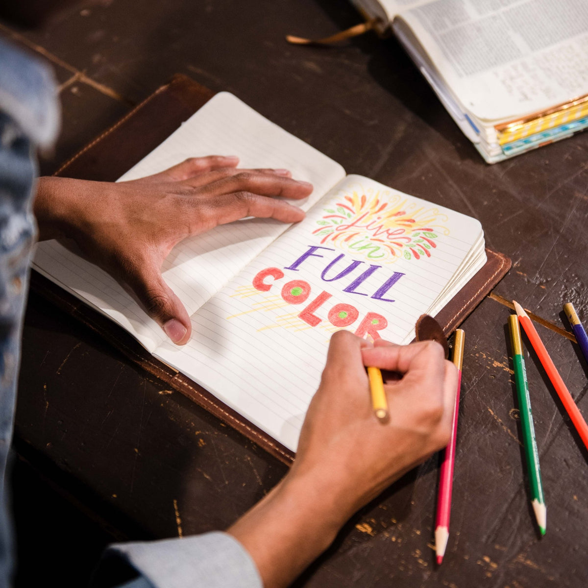 The Texas Inventor Personalized Fine Leather A5 Moleskine Journal Diary with Texas Logo - Holtz Leather