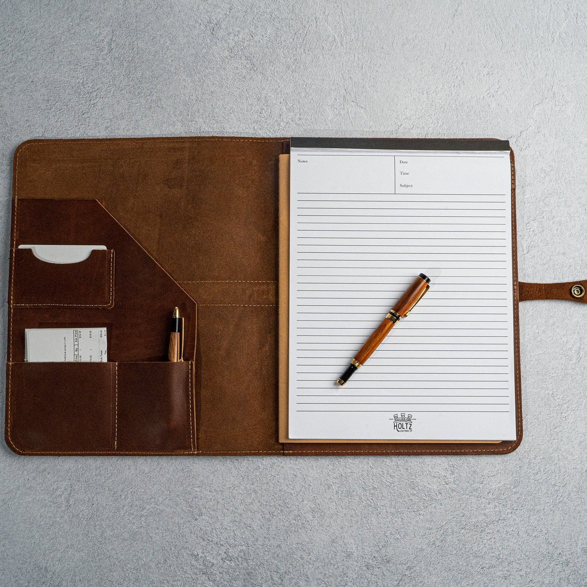 The Vanderbilt 2.0 Fine Leather Portfolio Padfolio - Fits iPad - Now with two Journals & Updated Features - Holtz Leather