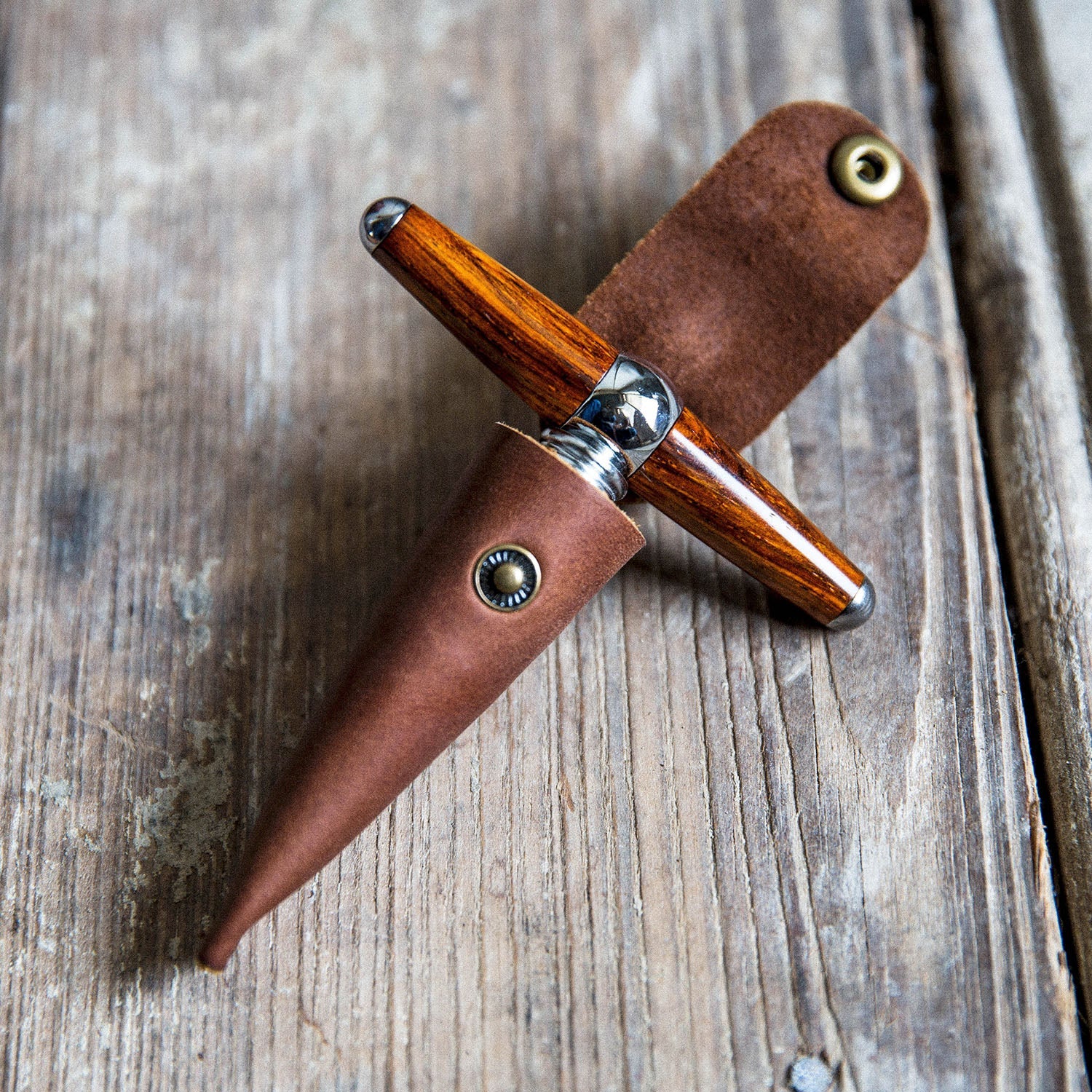 The Vino Personalized Hand Turned Wine Bottle Stopper Corkscrew & Leather Sleeve - Holtz Leather