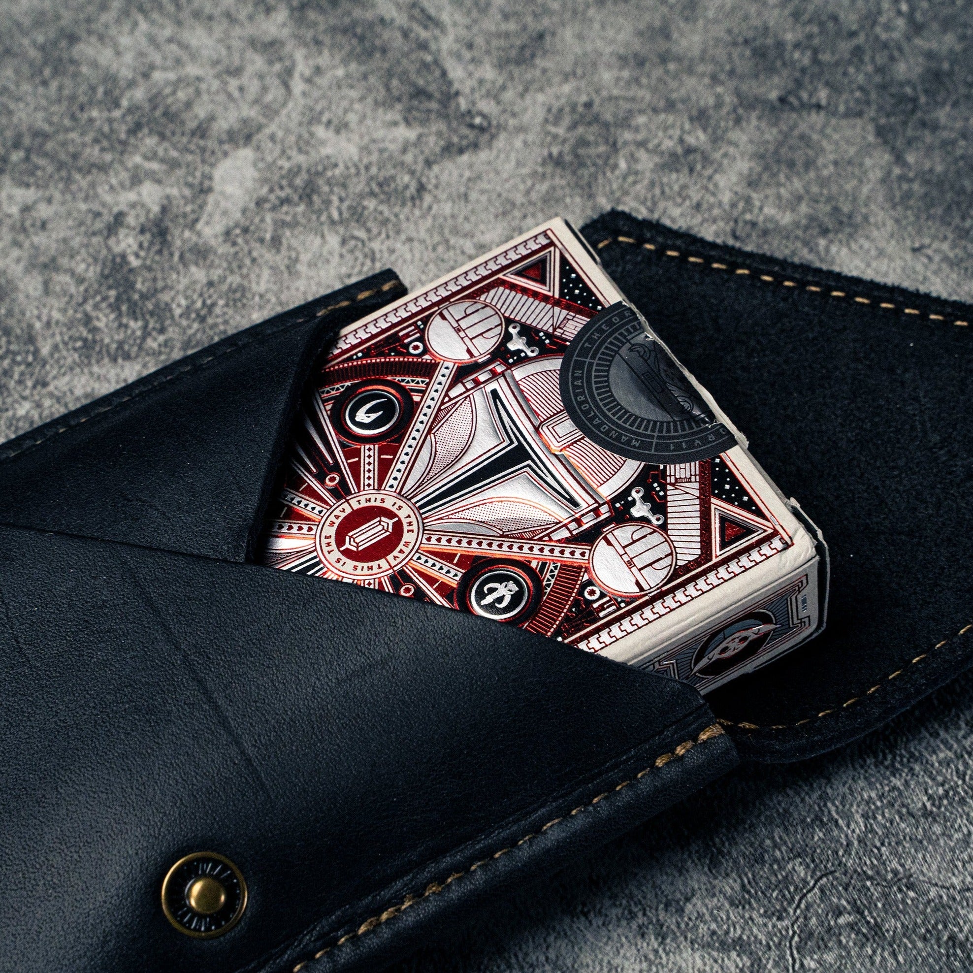 Theory 11 The Mandalorian Card Deck With Fine Leather Card Sleeve - Holtz Leather Theory 11 The Mandalorian Card Deck With Fine Leather Card Sleeve - Holtz Leather