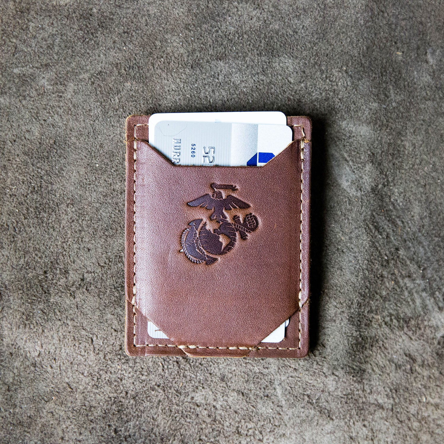 Money clip front pocket wallet with Marine Corps logo