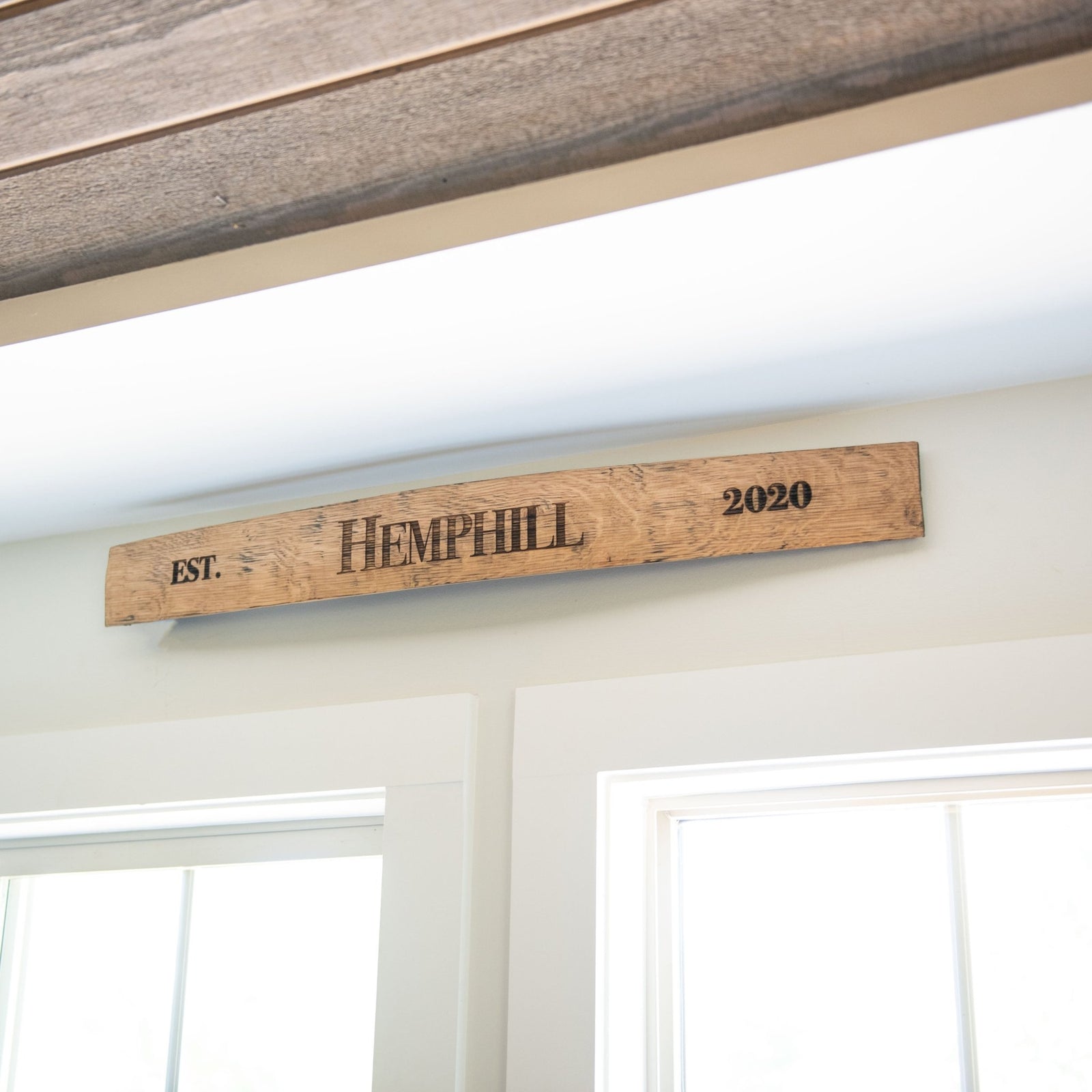 Your Logo + Our Barrel Staves - Sign made from Tennessee Whiskey Barrel Stave Wall Art - Custom Logo and Corporate Gifting - Holtz Leather