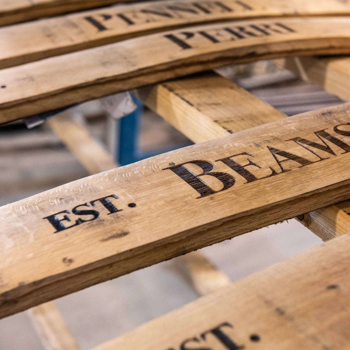 Your Logo + Our Barrel Staves - Sign made from Tennessee Whiskey Barrel Stave Wall Art - Custom Logo and Corporate Gifting - Holtz Leather