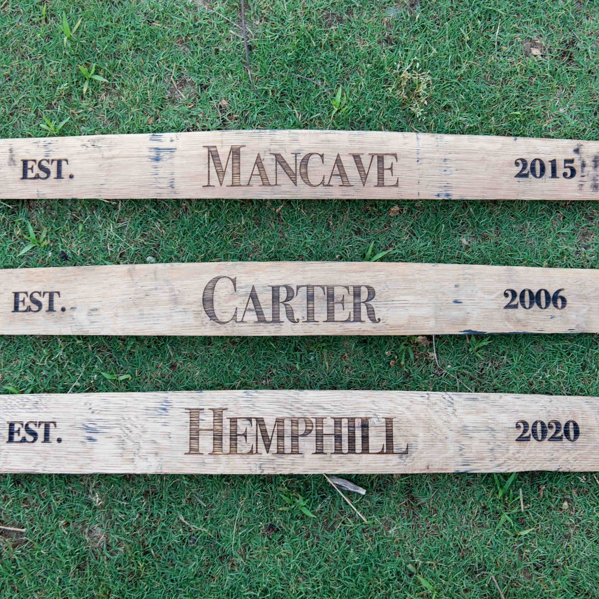 Your Logo + Our Barrel Staves - Sign made from Tennessee Whiskey Barrel Stave Wall Art - Custom Logo and Corporate Gifting - Holtz Leather