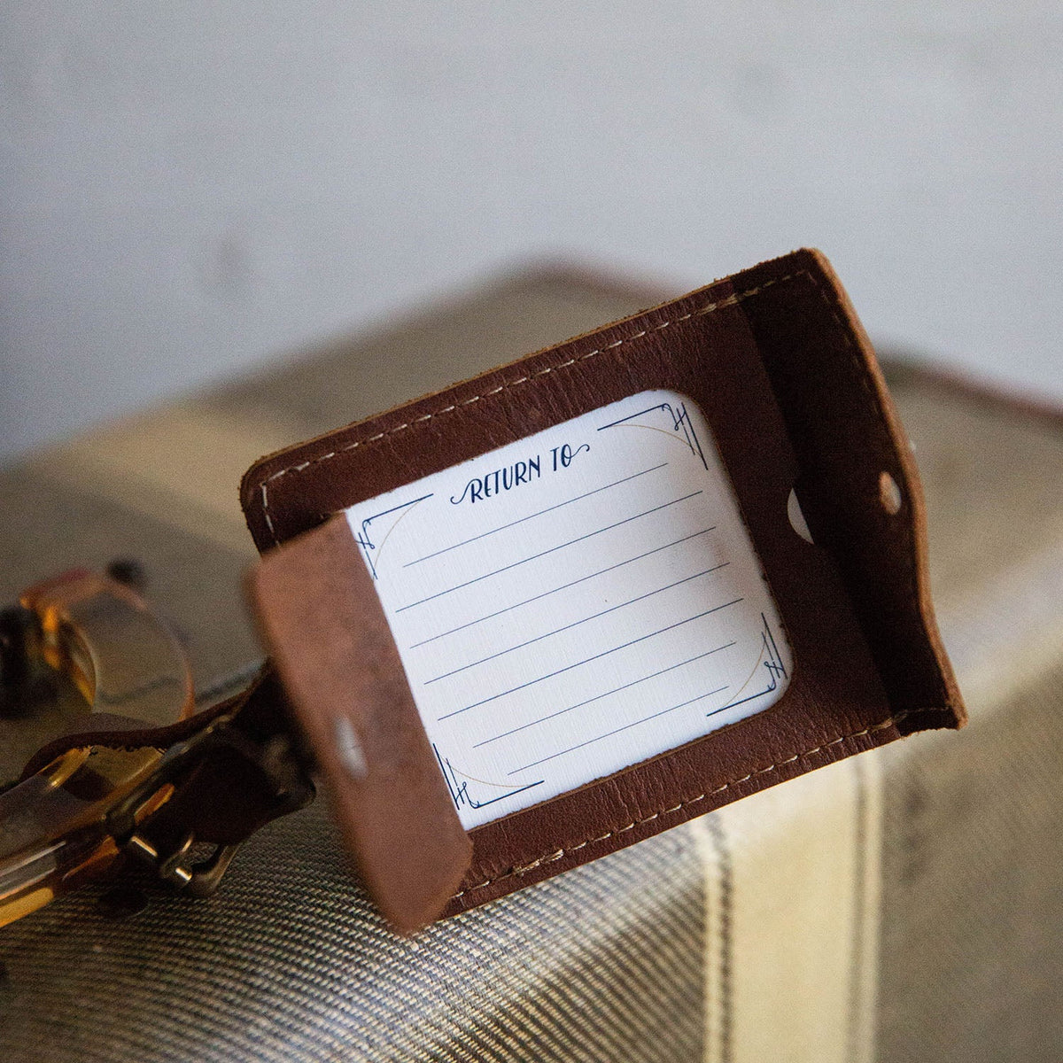 Your Logo + Our Leather - The Adventurer Fine Leather Luggage Tag - Custom Logo and Corporate Gifting - Holtz Leather
