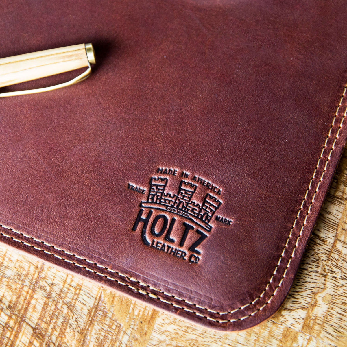Your Logo + Our Leather - The Executive Personalized Desk Mat Desk Pad Plotter - Custom Logo and Corporate Gifting - Holtz Leather