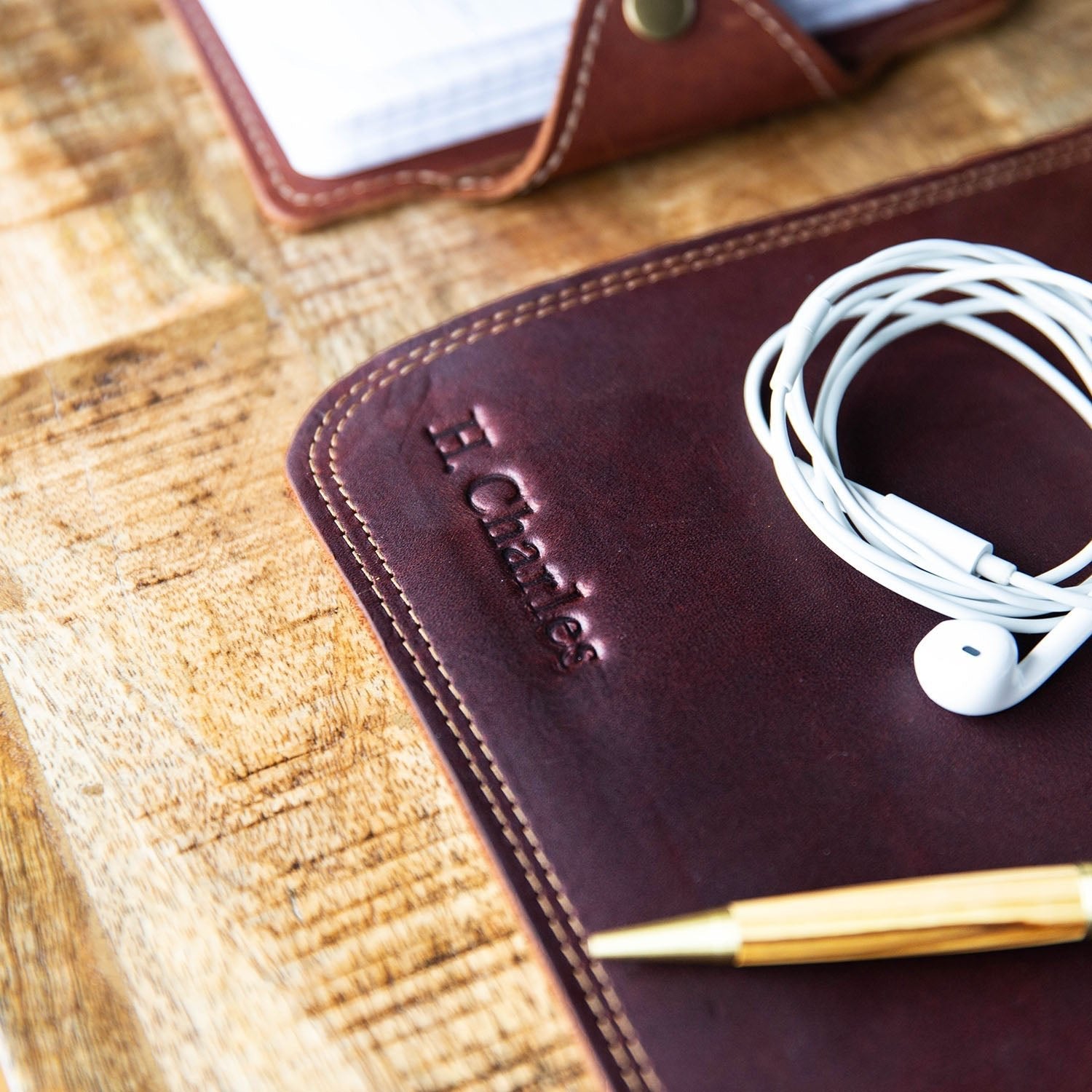 Your Logo + Our Leather - The Executive Personalized Desk Mat Desk Pad Plotter - Custom Logo and Corporate Gifting - Holtz Leather