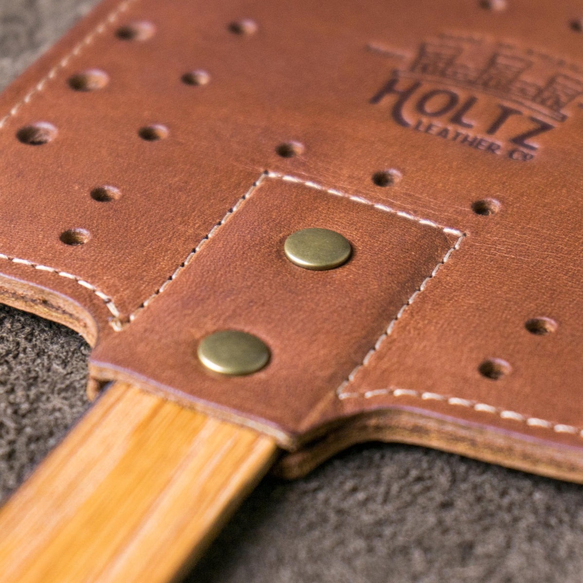 Your Logo + Our Leather - The Front Porch Flyswatter - Custom Logo and Corporate Gifting - Holtz Leather