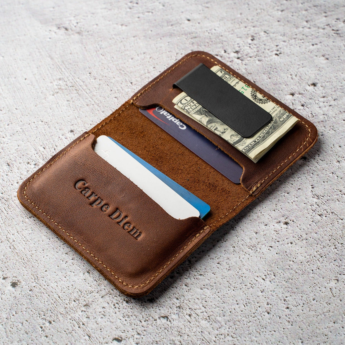 Your Logo + Our Leather - The Gates Fine Leather The Gates Bifold Money Clip Wallet - Custom Logo and Corporate Gifting - Holtz Leather
