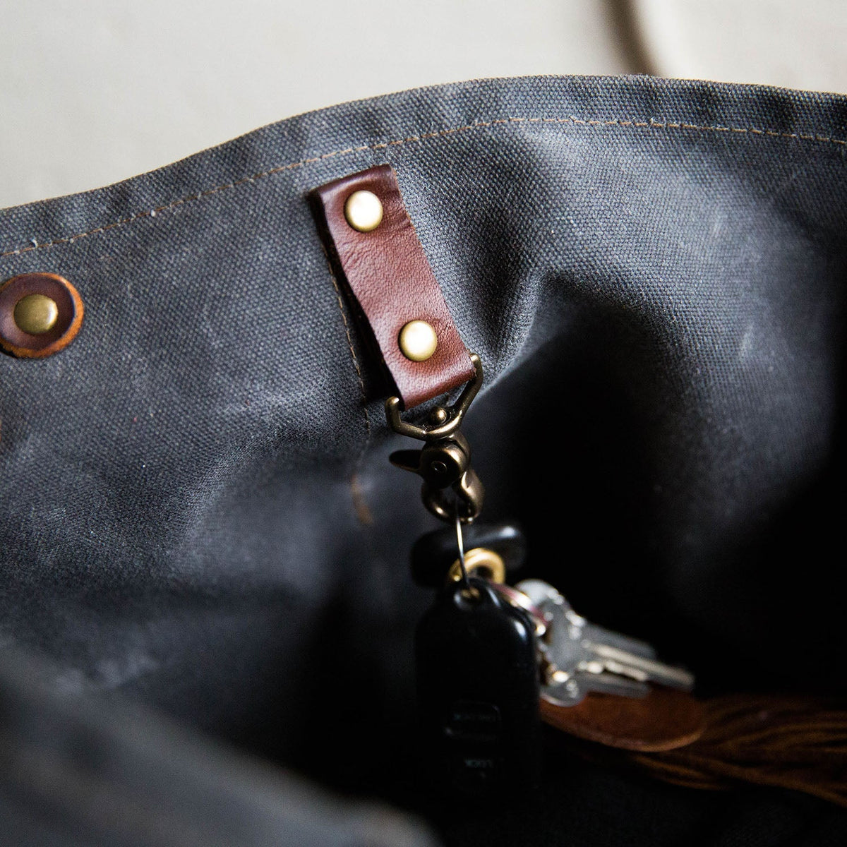 Your Logo + Our Leather - The Market Tote - Fine Leather & Waxed Canvas Bag Purse - Holtz Leather